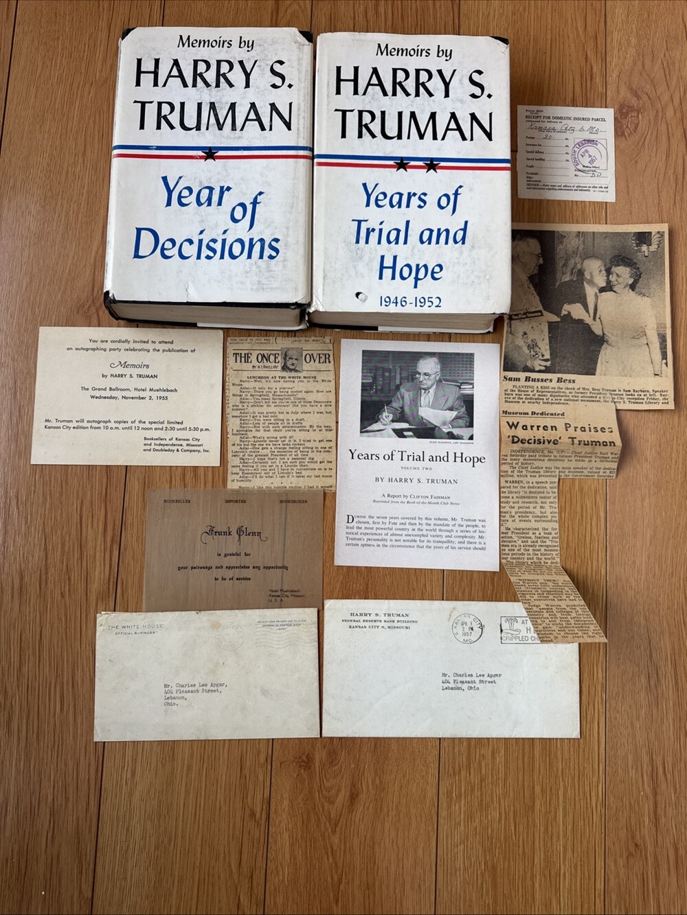 Memoirs By Harry S. Truman: Year of Decisions and Years Of Trial And Hope signed